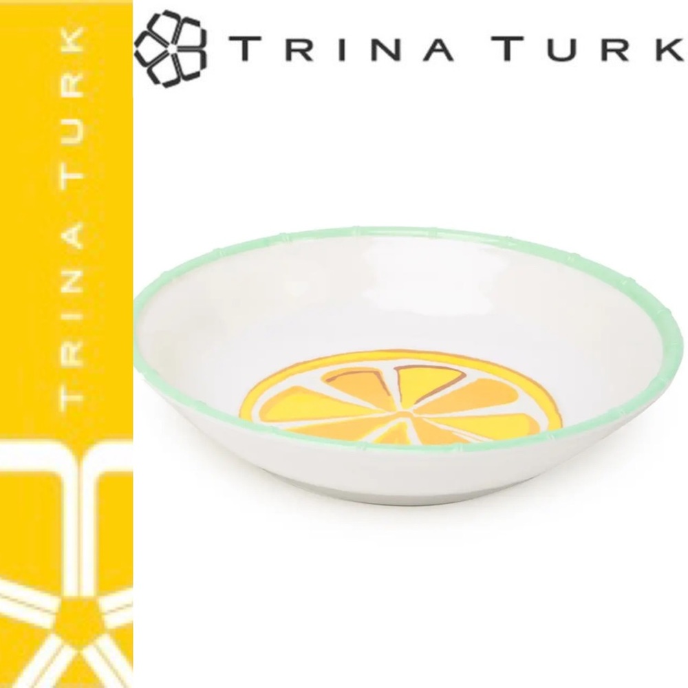 NWT🍋Trina Turk large serving bowl melamine